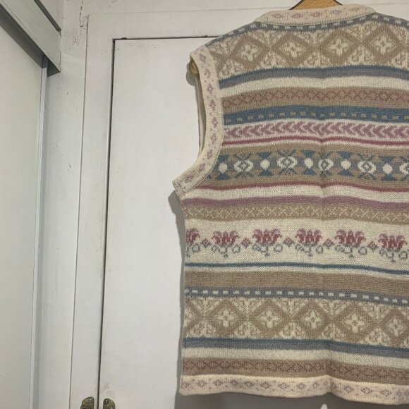 VINTAGE RUNAWAY BAY KNIT WOOL PATTERN VESTS SIZE L - Picture 6 of 8